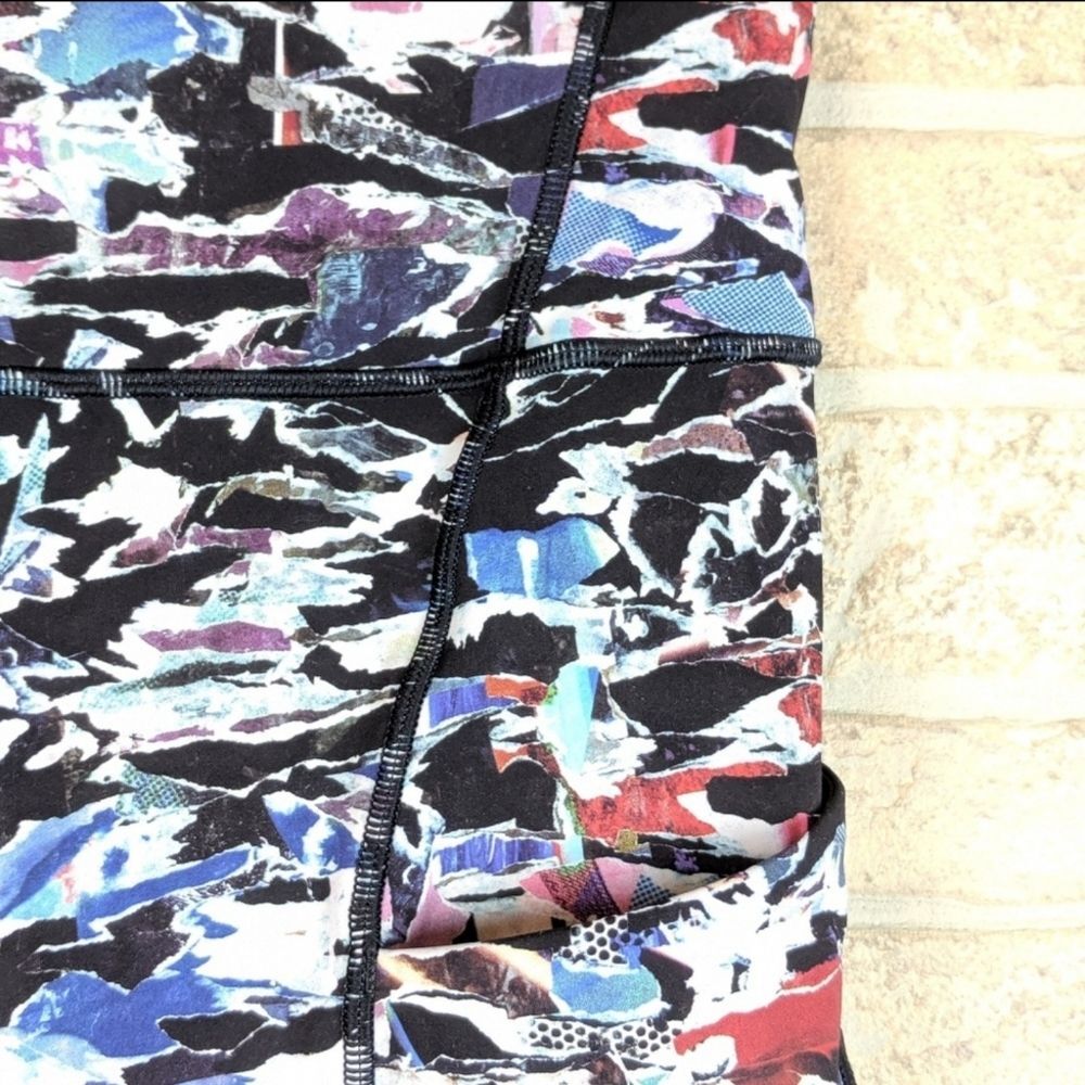 Lululemon Cropped Leggings Abstract Print Size 4 Break Free Abstract High Rise - Picture 4 of 8